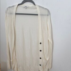 Madewell Cream Cardigan with Dark Buttons